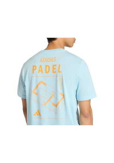 Adidas Padel Cat Erkek Mavi Yuvarlak Yaka Tişört Mavi