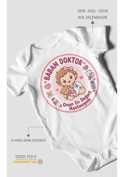 Morivokids Babaya Özel Kısa Kollu Bebek Body %100 Pamuk Zbn290-kk Beyaz