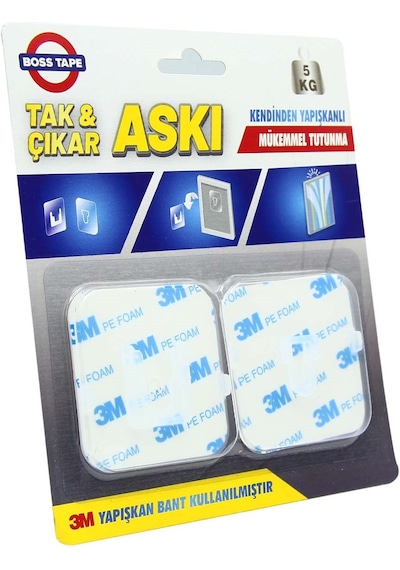 3M Yapıştırıcılı Tak Çıkar Yapılabilen Geçmeli Askı Beyaz