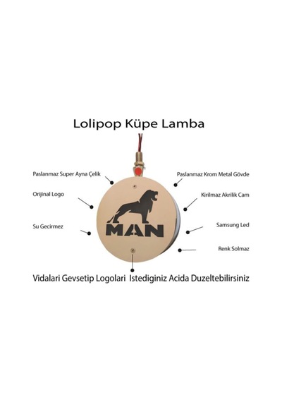MAN AYNA ALTI KÜPE KIRMIZI-BEYAZ TAKIM(SAĞ-SOL) LOGOLU ARMALI
