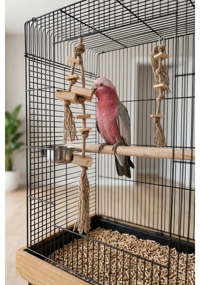 Mivra Pets 2'li Papağan Kemirme Parçalama Jüt Halat Seti