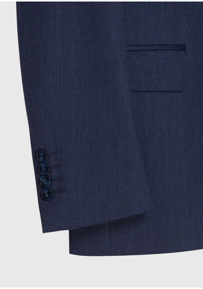 Ramsey Açık Lacivert Düz Modern Fit %100 Yün Takım Elbise