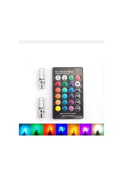 Araçlar İçi Ve Dışı,motor Modelleri,ev Rgb Kumandalı Çakarlı 18 Renk 36 Walt Enerji Ampulleri Renkli
