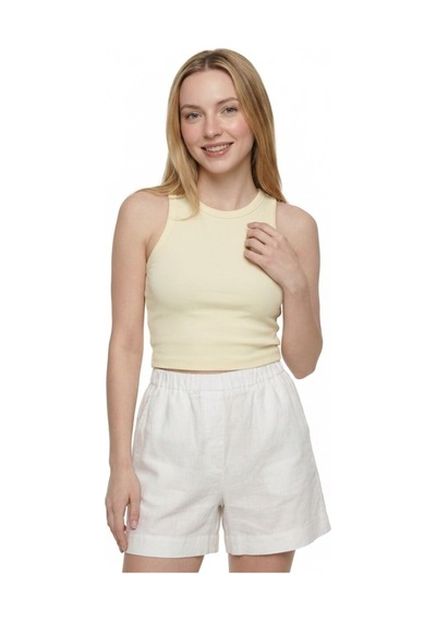 LOFT Crop Kadın Atlet Light Yellow
