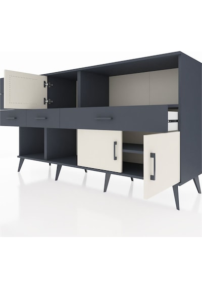 Kronos Konsol 2 Raflı 5 Çekmeceli 3 Kapaklı 176x59x99 Antrasit-ay Antrasit-aytaşı/antrasit Kronos Konsol 2 Raflı 5 Çekmeceli 3 Kapaklı 176x59x99 Antrasit-ay Antrasit-aytaşı/antrasit