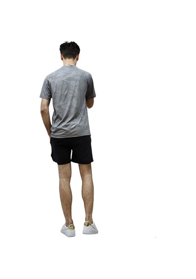 Nature The Brand Gri Kamuflaj Baskılı Reglan Kol Sporcu Tişört Gri