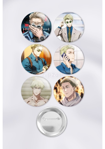 Kento Nanami Jujutsu Kaisen Çanta Süsü Rozet İğneli Buton Rozet Seti 6 Adet Çok Renkli