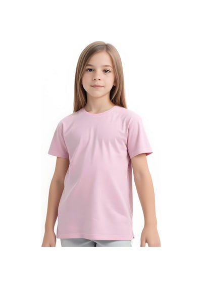 Fyk Kids Kız Çocuk Yuvarlak Yaka Penye T-shirt Pembe