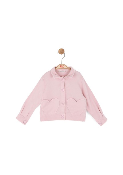 Nk Kids Kız Çocuk Kalpli Ceket Nk-31620 Pudra