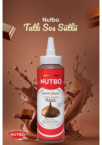 Nutbo Tatlı Sos Sütlü- Waffle& Krep& Pankek& Churros& San Sebastian& Kruvasan& Dondurma Sos 330 Gr