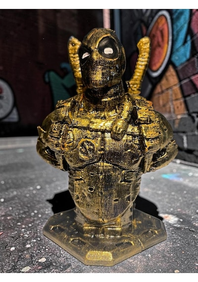 Deadpool Büst Figür 10 Cm - Gold Efekt Koleksiyonluk Biblo