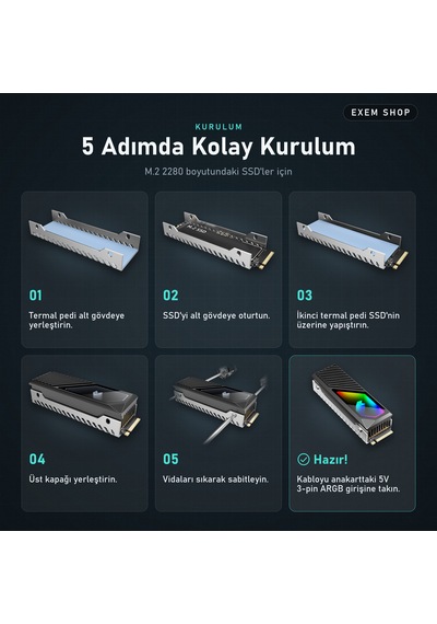 Fanlı Argb Ssd Soğutucu Siyah Renk Siyah - Argb