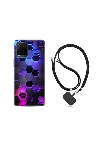 Vivo V21E Kılıf Boyun Askılı Petekler 1889