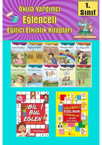 1.sınıflar İçin Okumayı Sevdiren 10 Lu Hikaye Seti -bil Bul Eğlen-kodlama 2 Okulda Evde Tatilde