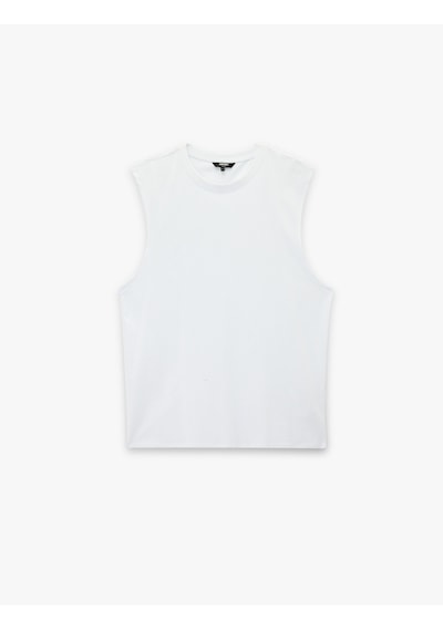 Koton Regular Fit Kolsuz Bisiklet Yaka Pamuklu Basic Atlet Beyaz 6sam30002mk Beyaz