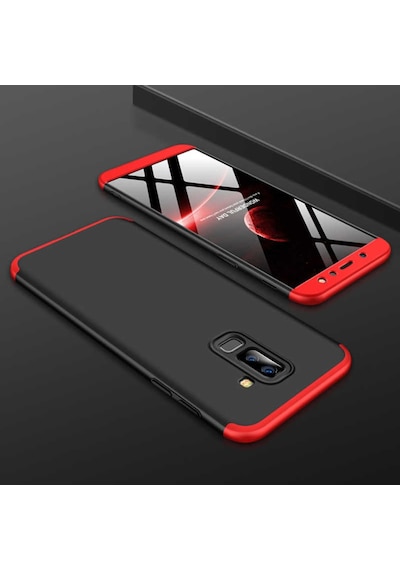 Samsung Uyumlu Galaxy A6 Plus Kılıf 3 Parçalı 360 Tam Korumalı Gkk Kapak