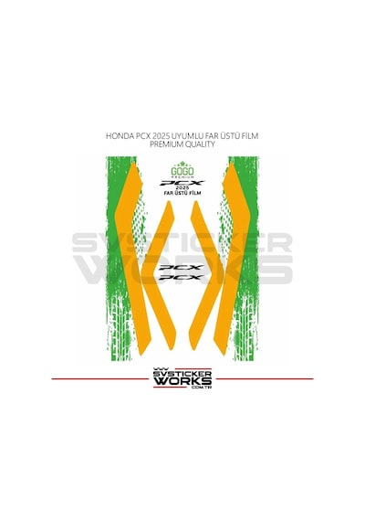 Honda Pcx Far Filmi Sticker Şeffaf Folyo 2025 İnce Model Turuncu