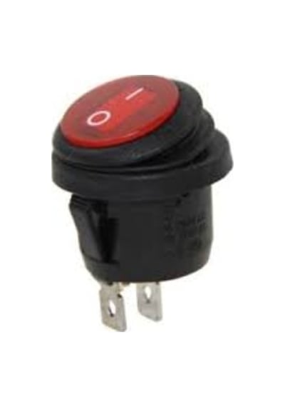 Be-133W Yuvarlak Işıksız Anahtar On-Off 2P Kırmızı Körüklü