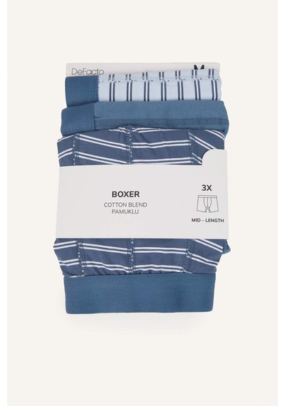 Defacto Regular Fıt Baskılı 3lü Boxer I1336ax26spın262 İndigo-ın262