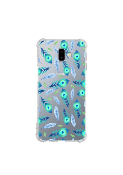 Prinrify Samsung Galaxy J6+ Plus Uyumlu Nazar Boncuğu 3 Baskılı Şeffaf Köşe Korumalı Antişok Kılıf