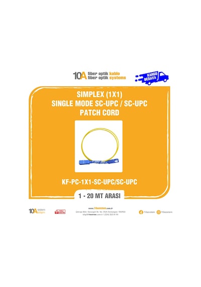 Fiber Optik Simplex 1X1 Single Mode Sc-Upc / Sc-Upc Patch Cord