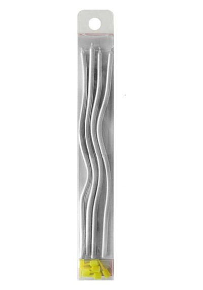 Burgu Mum Gümüş Renk 20 Cm 4 Adet 6