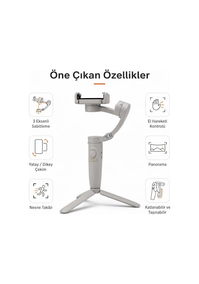 Pell M2 3-eksenli Telefon Gimbal Stabilizatör Eksenli Telefon