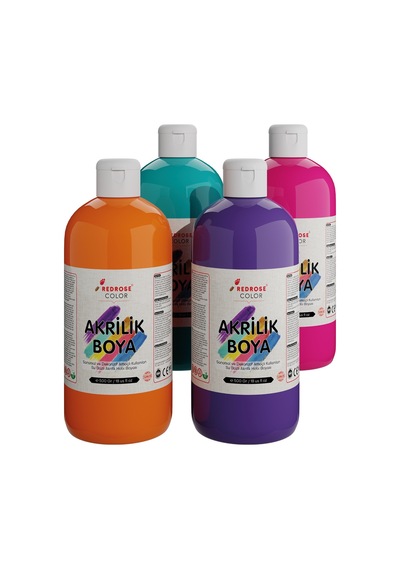 Red Rose Fantezi Renkler Akrilik Boya 4'lü Set 4 x 500  G
