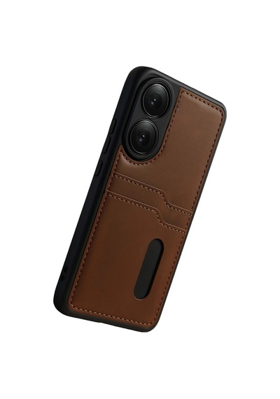 Oppo A38 Sara Kartvizitli Deri Kılıf - Taba 0.2M-Çok Renkli