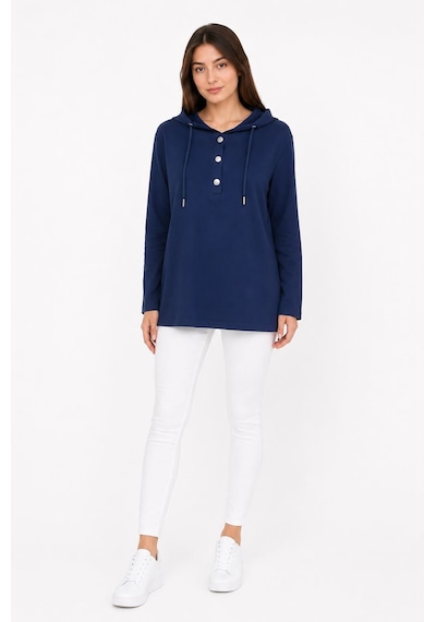 Neden Tekstil Kadın Kapüşonlu Lacivert Sweatshirt
