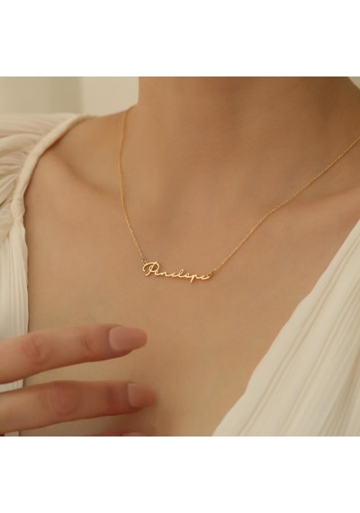925 Ayar Gümüş Halimun Font İsim Yazılı Kolye