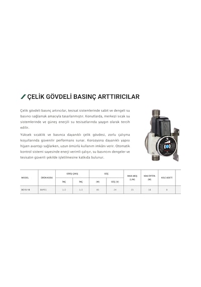 Kentaş Dc15-18 Pompamat Sessiz Mini Hidrofor - 85 Watt - Frekanslı