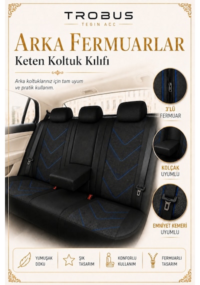 Subaru Impreza 2008 2009 2010 2011 Uyumlu Leosport Serisi Siyah Mavi Oto Koltuk Kılıfı