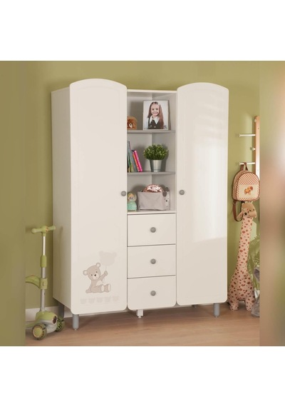 Meltemkids Sweet Bear Bebek ve Çocuk Odası Raflı İki Kapılı Dolap Bear Meltemkids Sweet Bear Bebek ve Çocuk Odası Raflı İki Kapılı Dolap Bear