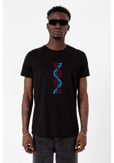 Bordo Mavi Dna Siyah Erkek Tshirt Çok Renkli