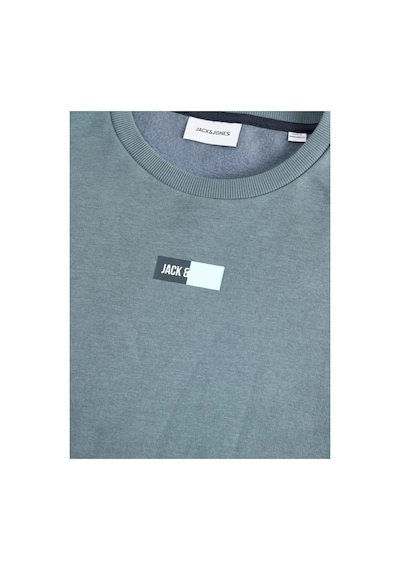 Jack & Jones Jack&jones 12310759 Jjpan Sweat Crew Neck Smu Stormy Wthr Erkek Sweatshirt Mavi