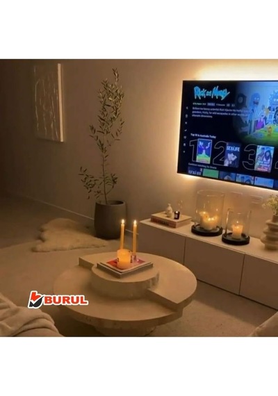 5 Metre Şerit Led Işık Dimmer Kumandalı Mutfak Tezgah Çalışma Masası Raf Işık Sb-6557 Gün Işığı