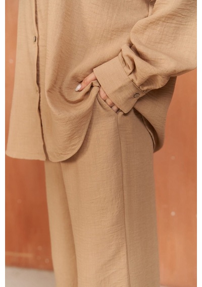 Mai Collection Mai Studios Co. Pedasa Vizon Gömlek Pantolon Takım Vizon
