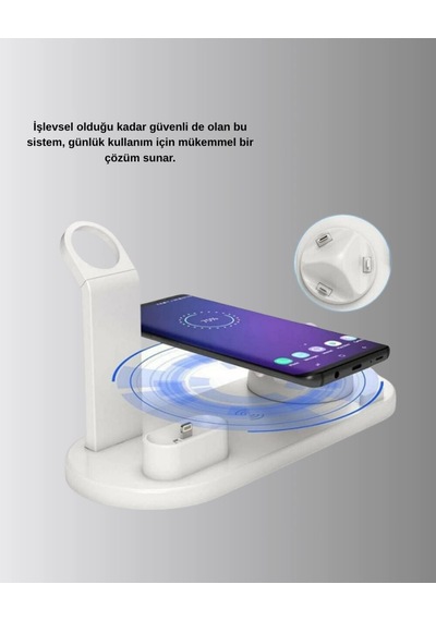 Uyumlu Kablosuz Şarj İstasyonu 4 Cihaz Destekli Ve Hızlı Şarjlı