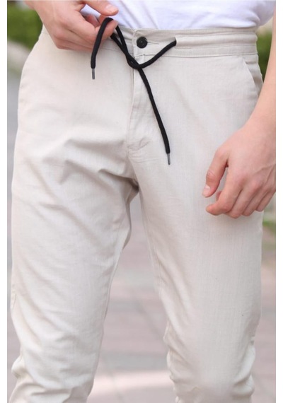 Cool Tarz Bej Erkek Eganis Ipli Jogger Düğmeli Kumaş Pantolon-jggrkmpnt01r0634 Bej Bej