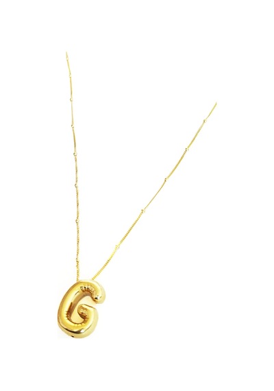 Taşsız Gümüş Balon Harf Kolye - G Gold