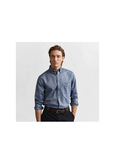 Gant Erkek Lacivert Regular Fit Düğmeli Yaka Oxford Gömlek-24292