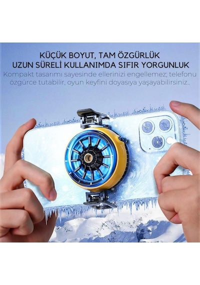 Coofbe 5500 Rpm Turbo Fan Işıklı Klipsli Buz Etkili Telefon Soğutucu Radyatör Tüm Telefonlara Uyumlu