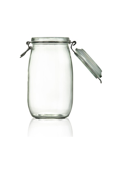 Korken Kavanoz 1500 Ml Vakumlu Kilitli Cam Saklama Kavanozu Şeffaf