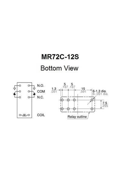 Mr72C-12S 8Pin'Li Röle Çift Enversör Kontak 12Vdc 5A