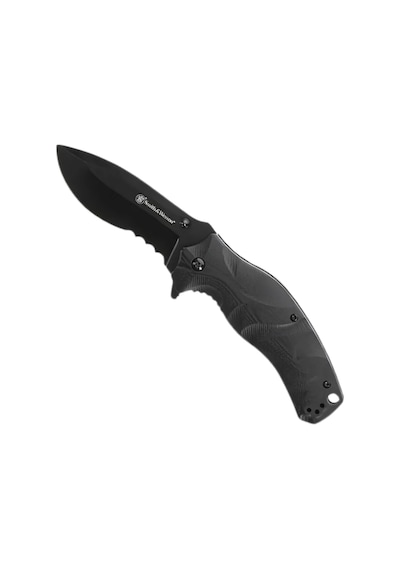 Smith Wesson Black Ops Recurve Katlanır Tırtıklı Kamp Çakı 1136220 Siyah