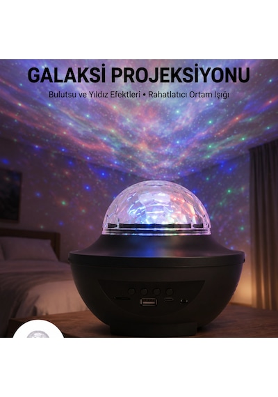 Masa Ve Gece Lambası Renkli Projektör Işıklı Disko Topu Bluetooth Hoparlör 99815842