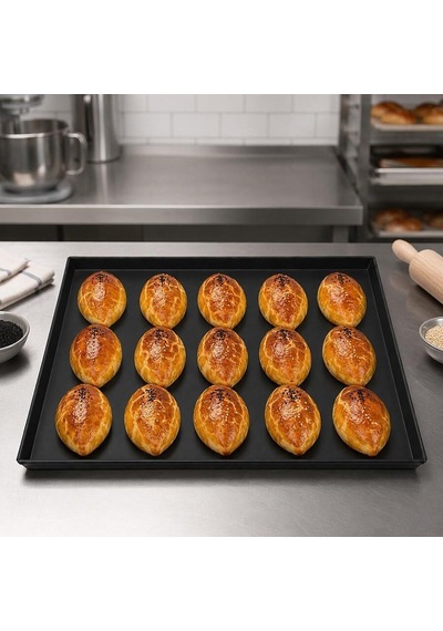 Teflon Kaplamalı Kenarlı Poğaça Fırın Tepsisi 40 60 Cm Kenarlı Kaynaklı 40x60 Cm Diğer