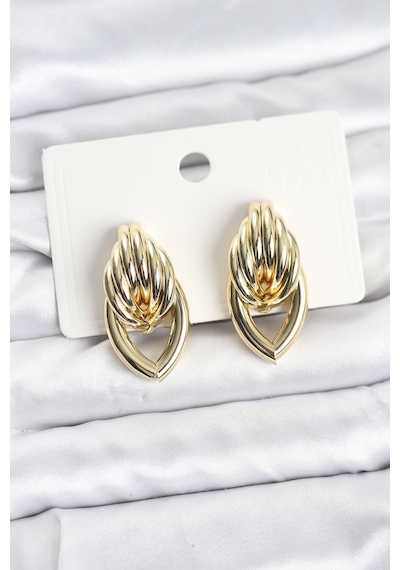 Pirinç Gold Renk Sarmal Damla Model Vintage Kadın Küpe Diğer
