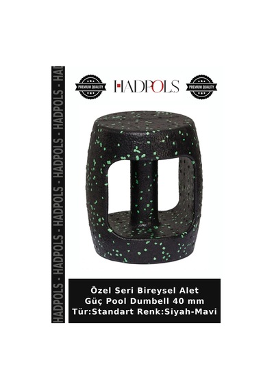 Özel Seri Bireysel Alet Güç Pool Dumbell 40 Mm Tür:standart Renk:siyah-mavi Siyah - Mavi